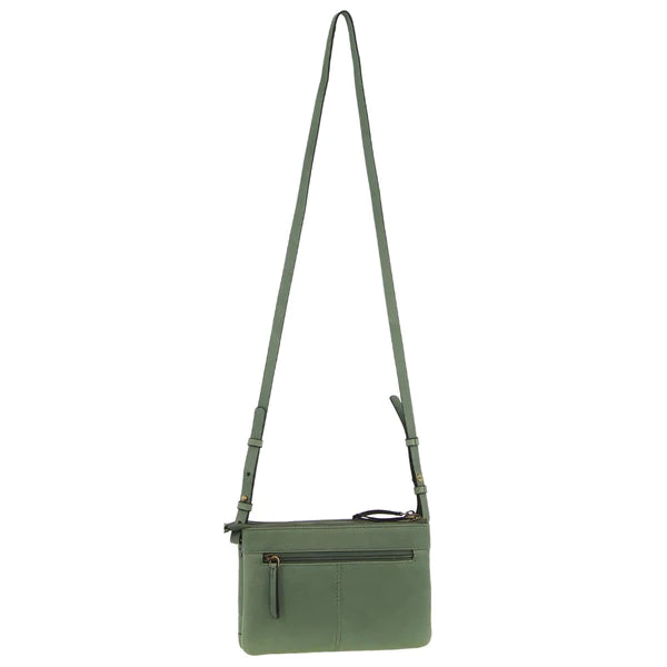 Pierre Cardin Leather Pleated-Design CrossBody Bag