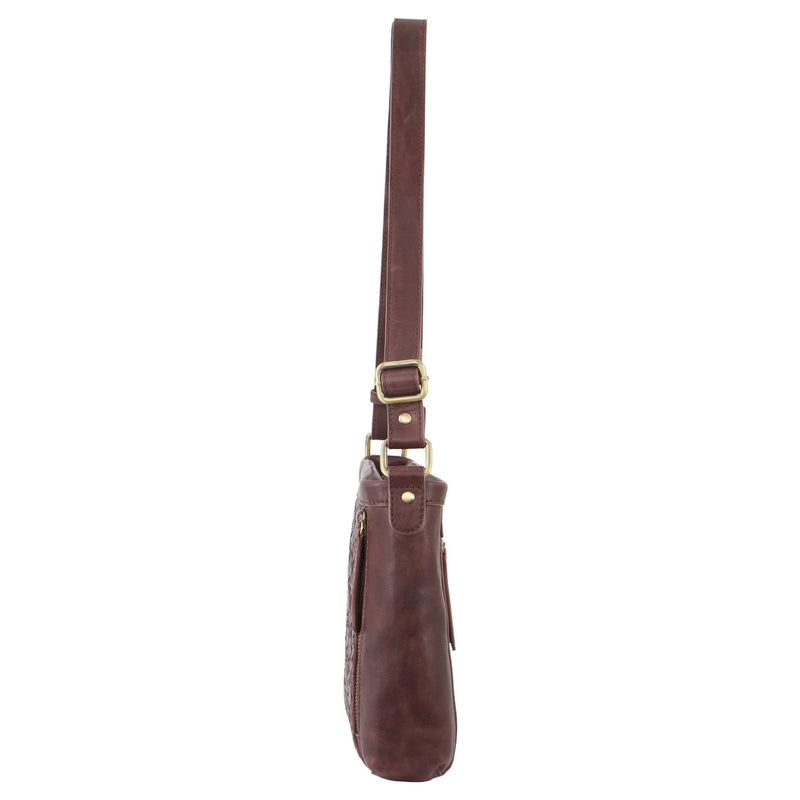 Pierre Cardin Woven Embossed Leather CrossBody Bag