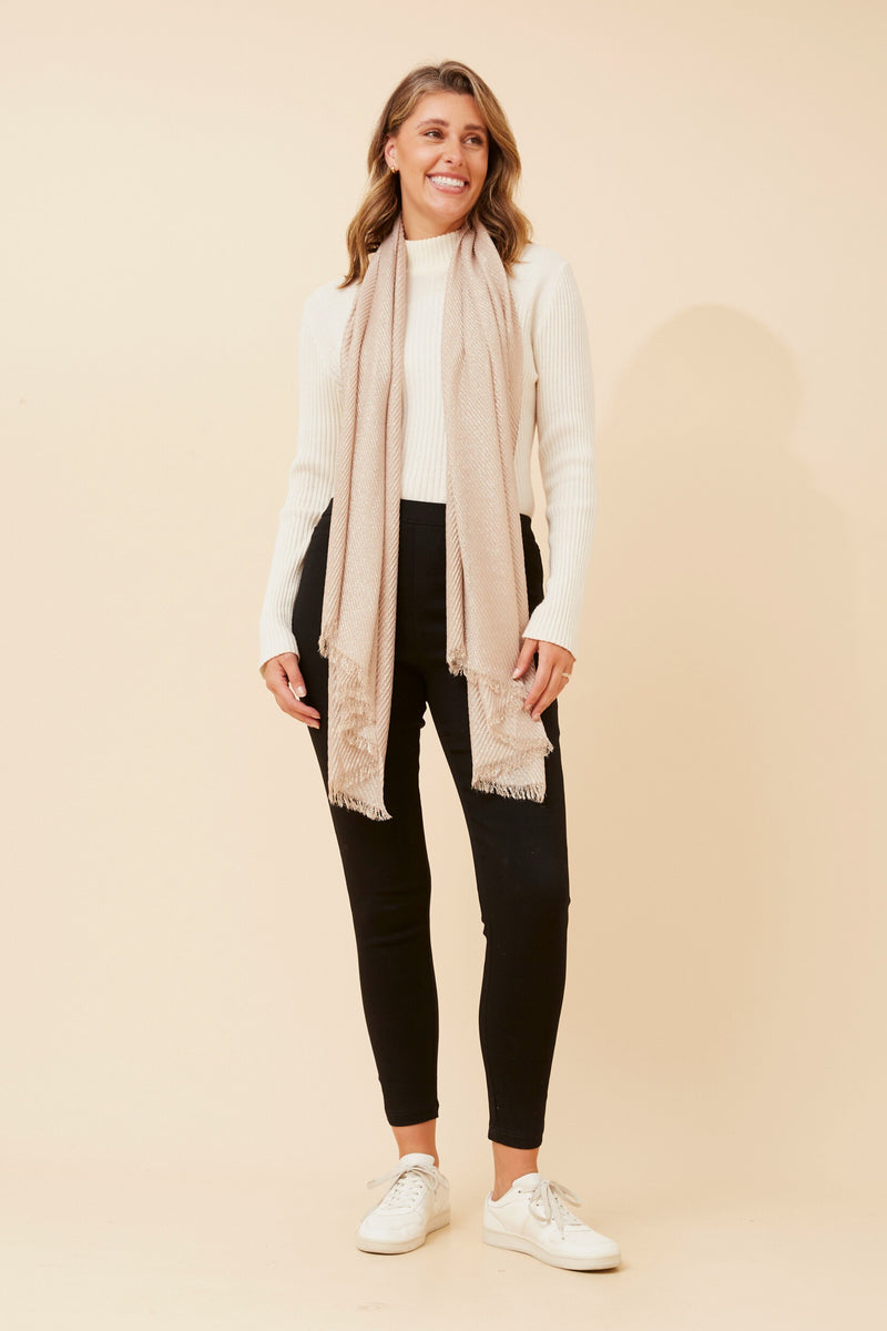 Caroline Morgan Solid Lurex Scarf