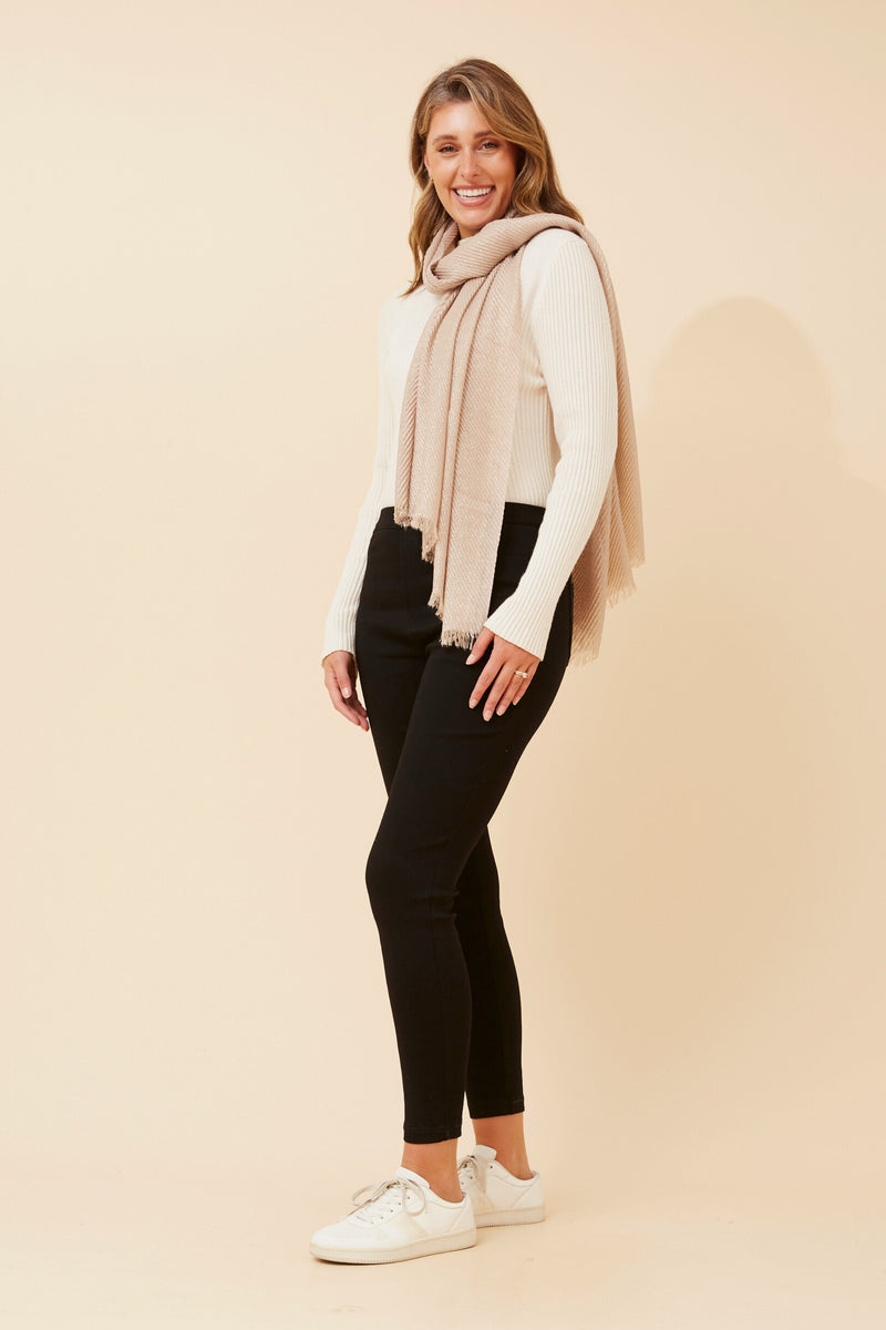 Caroline Morgan Solid Lurex Scarf