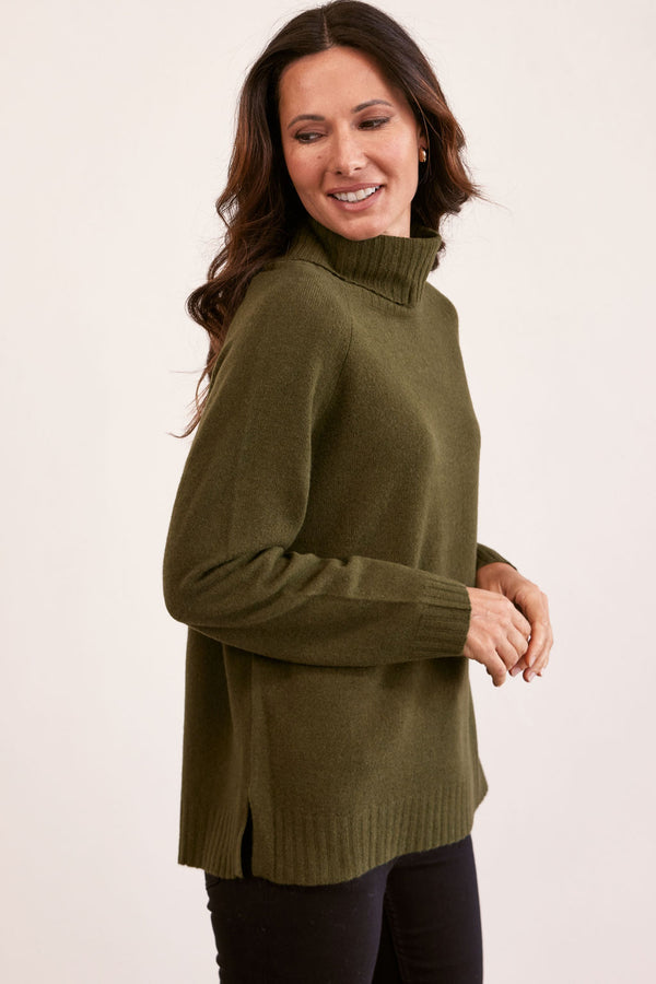 See Saw 100% Luxe Merino Wool Roll Neck Sweater