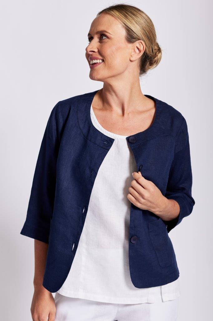 See Saw Linen 3/4 Utility Jacket – MODA In Fashion