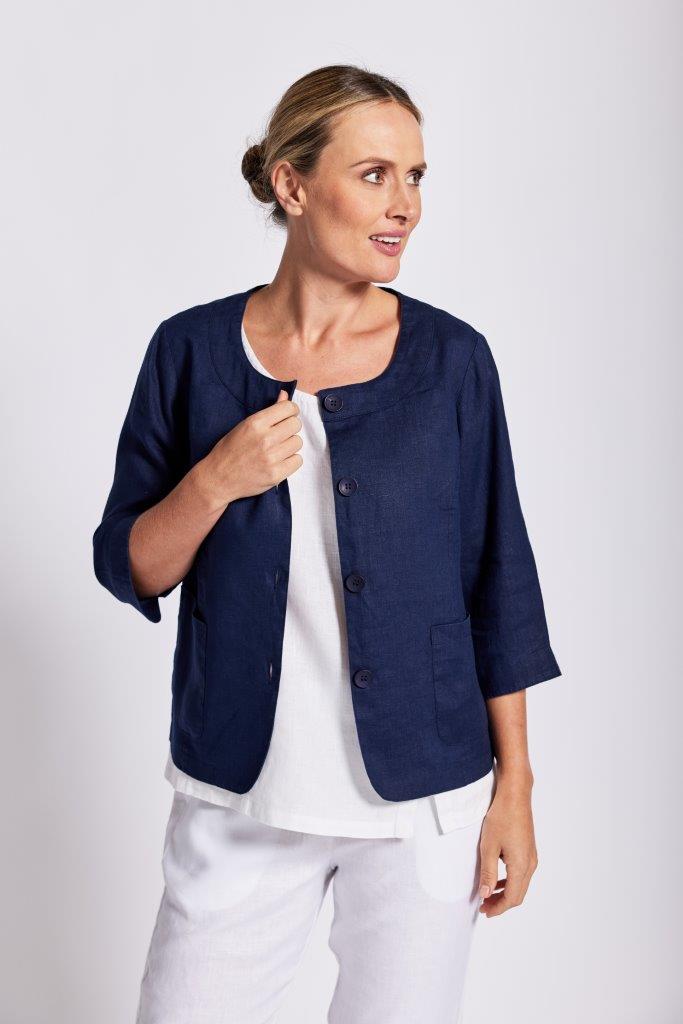 See Saw Linen 3/4 Utility Jacket – MODA In Fashion