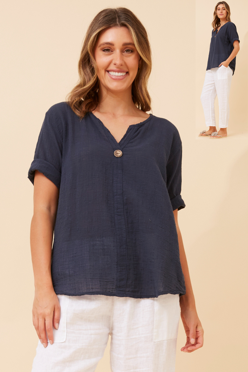 Bottega Button Detail Top