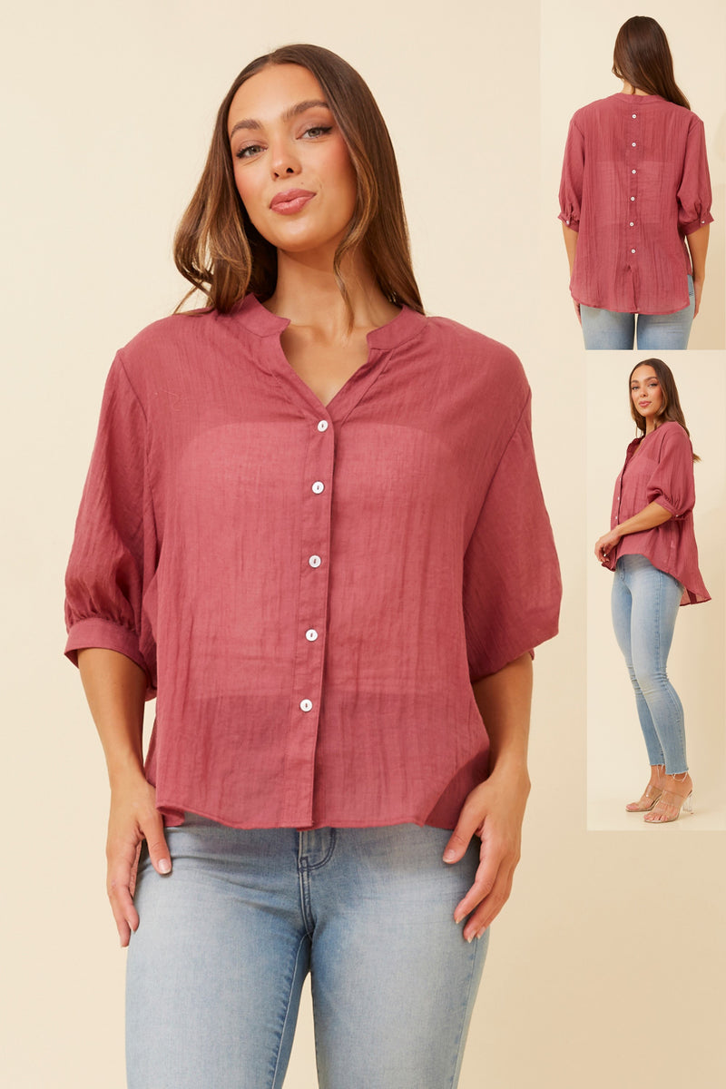 Caroline Morgan Button Back Shirt