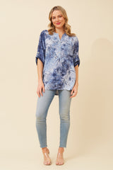 Caroline Morgan Floral Print Shirt