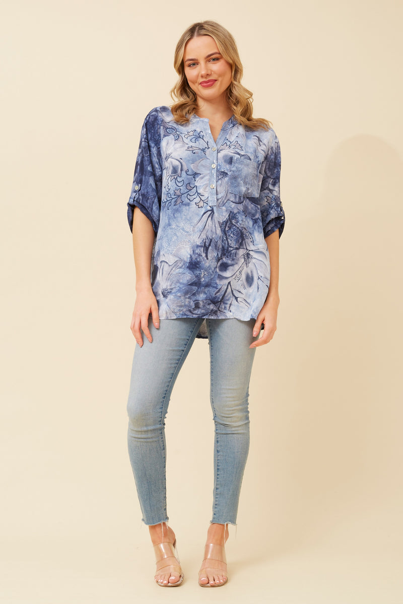 Caroline Morgan Floral Print Shirt