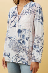 Caroline Morgan Floral Print Shirt