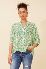 Caroline Morgan Abstract Print Shirt