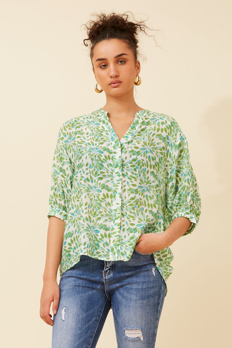 Caroline Morgan Abstract Print Shirt