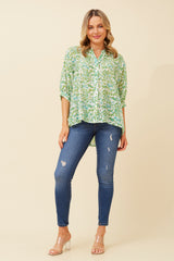 Caroline Morgan Abstract Print Shirt