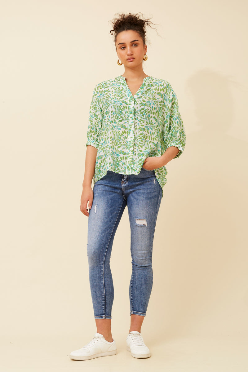 Caroline Morgan Abstract Print Shirt