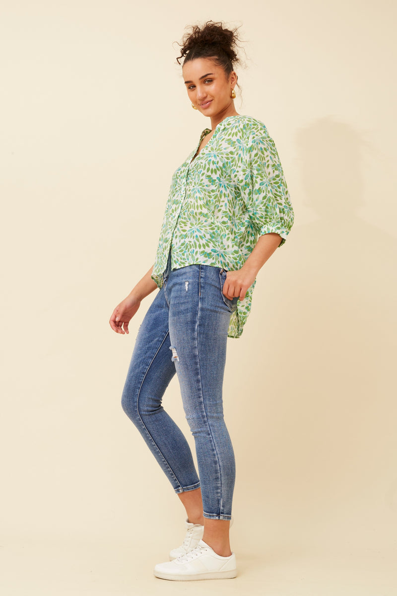 Caroline Morgan Abstract Print Shirt