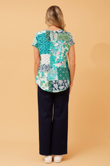 Caroline Morgan Printed Shell Top