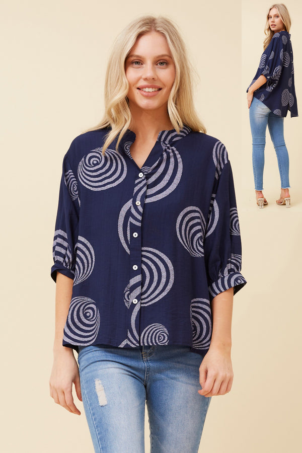 Caroline Morgan Abstract Print Shirt