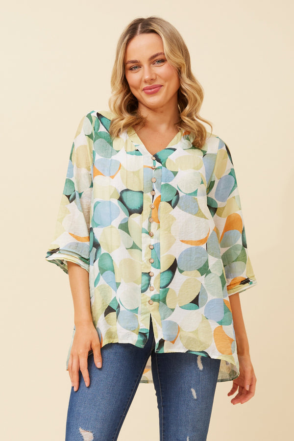 Caroline Morgan Abstract Print Top