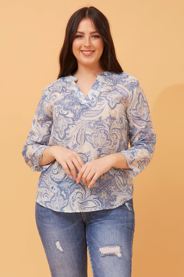 Caroline Morgan Paisley Print Top