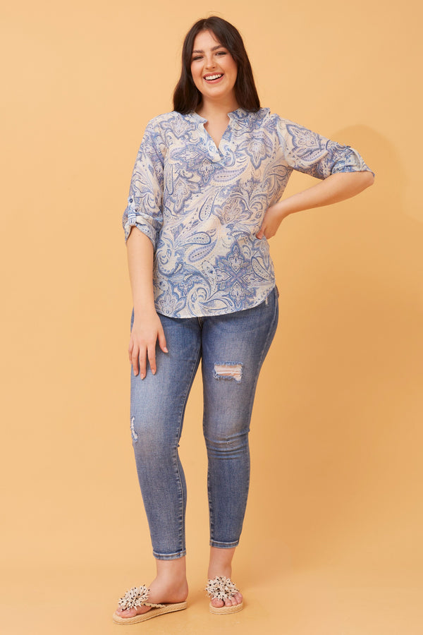 Caroline Morgan Paisley Print Top