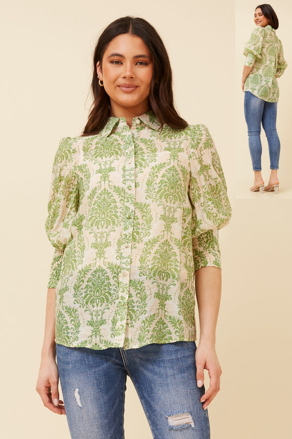 Caroline Morgan 3/4 Balloon Sleeve Shirt