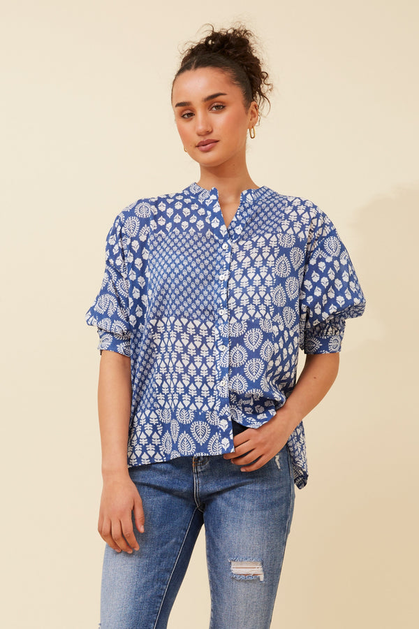 Caroline Morgan Patchwork Print Shirt