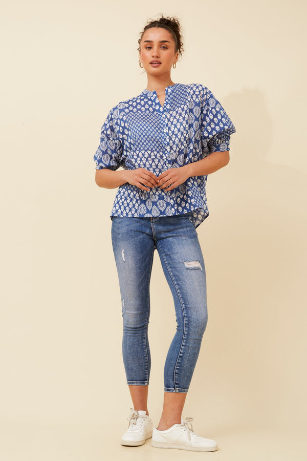 Caroline Morgan Patchwork Print Shirt