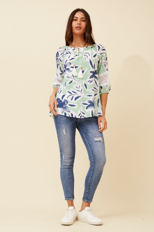 Caroline Morgan Botanical Print Top