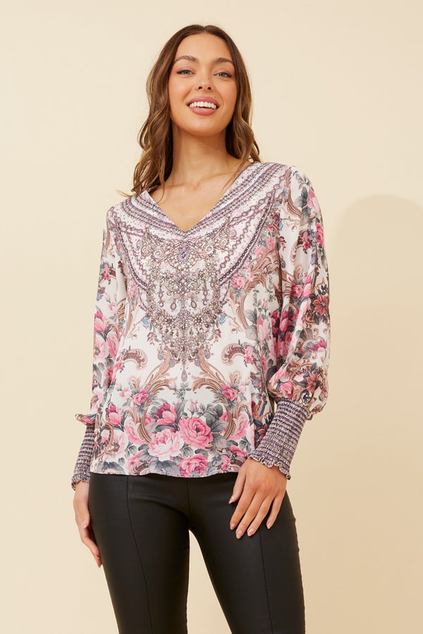 Caroline Morgan Printed Top