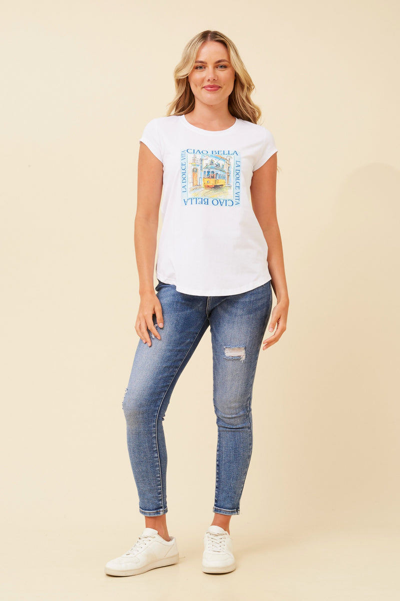 Caroline Morgan Holiday Print Tee