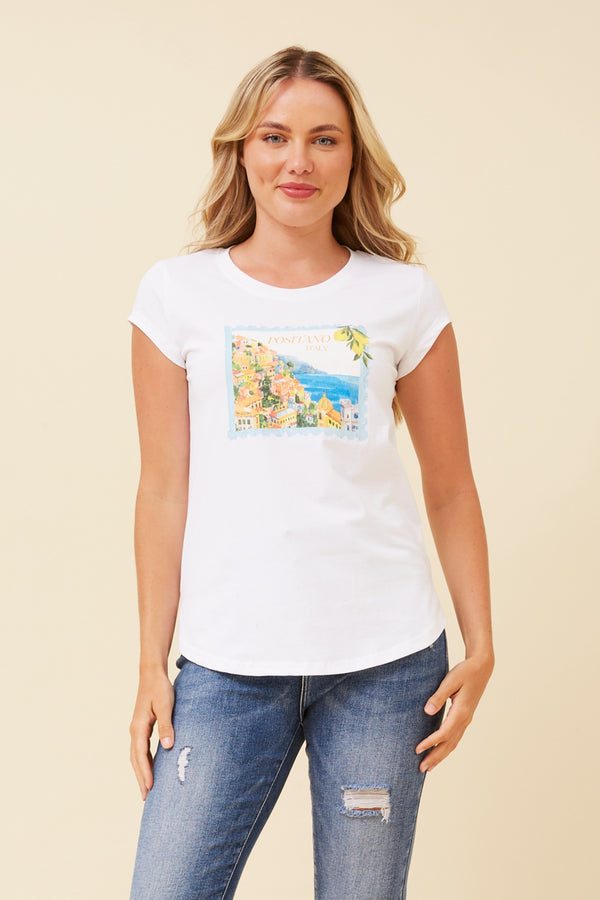 Caroline Morgan "Positano" Print Tee