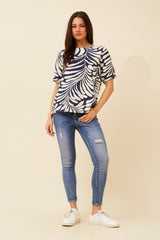 Caroline Morgan Abstract Printed Top