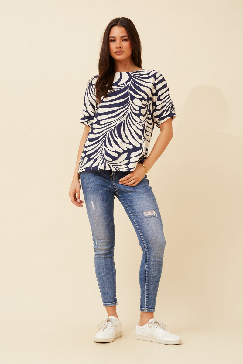 Caroline Morgan Abstract Printed Top