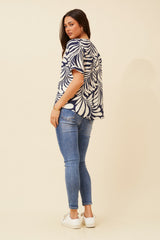 Caroline Morgan Abstract Printed Top
