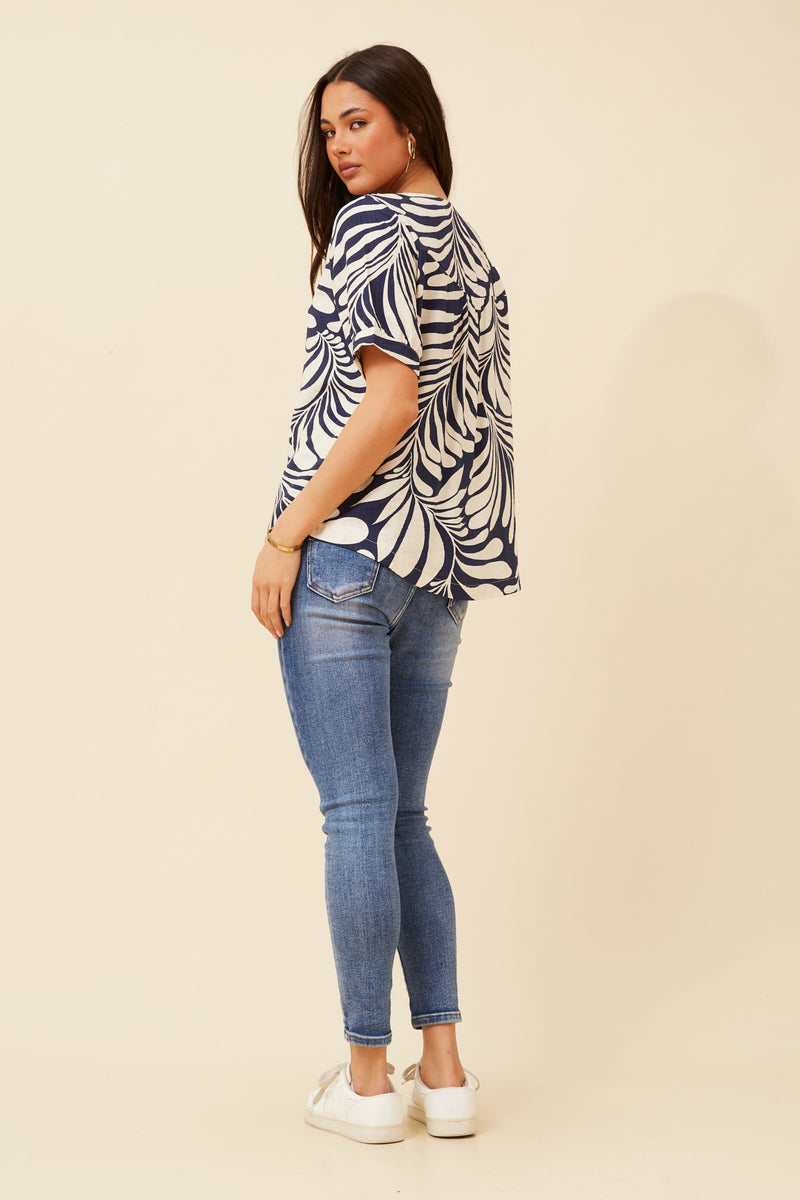 Caroline Morgan Abstract Printed Top