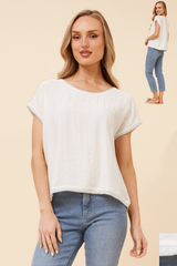 Caroline Morgan Linen Blend Top