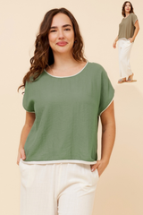 Caroline Morgan Linen Blend Top