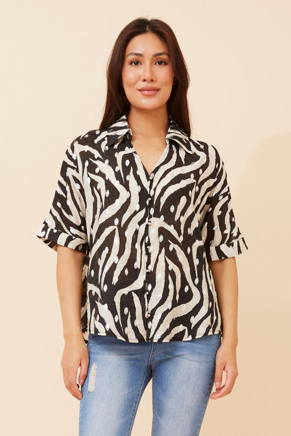 Caroline Morgan Animal Print Shirt