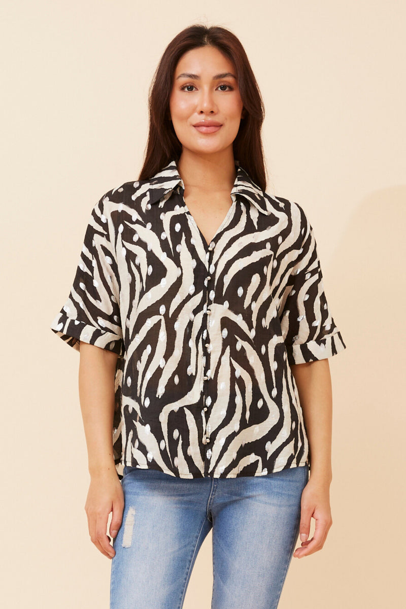 Caroline Morgan Animal Print Shirt