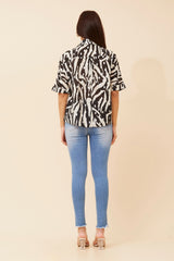 Caroline Morgan Animal Print Shirt