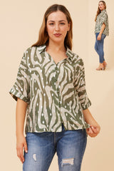 Caroline Morgan Animal Print Shirt