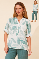 Bottega Leaf Print Top