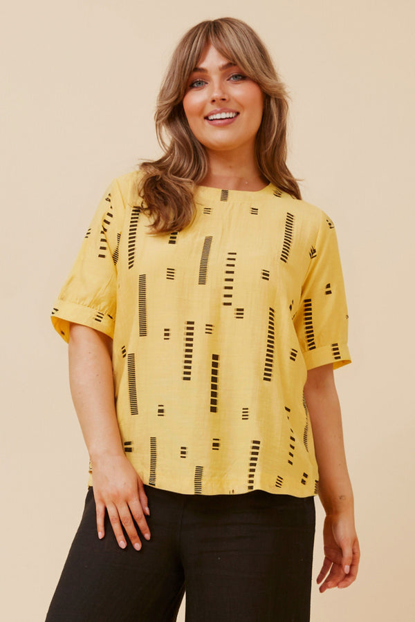 Caroline Morgan Abstract Printed Top
