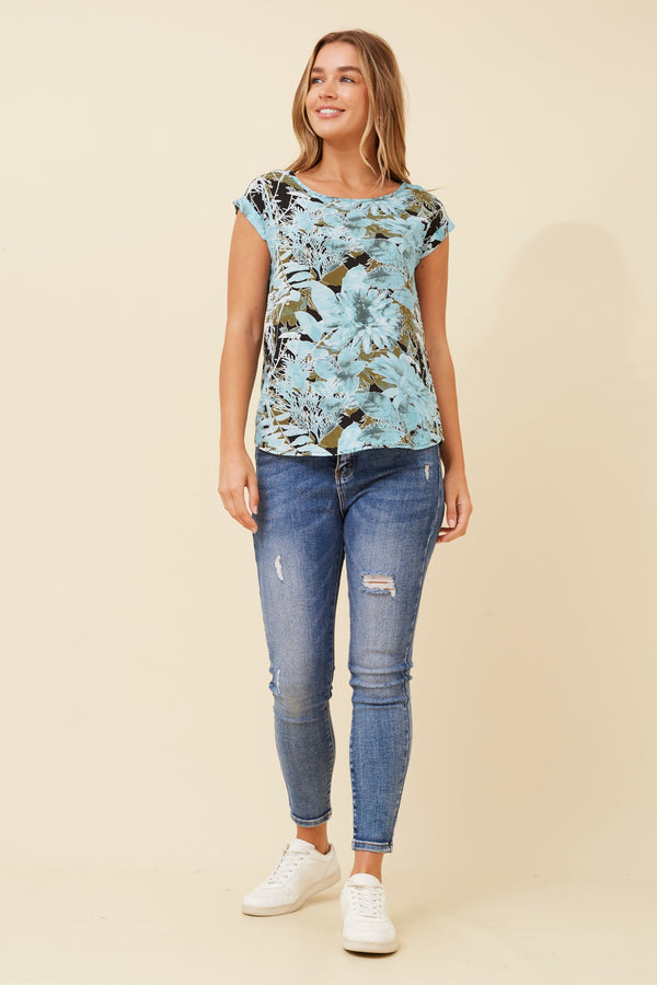 Caroline Morgan Tropical Print Shell Top