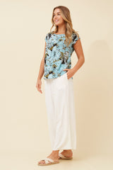 Caroline Morgan Tropical Print Shell Top