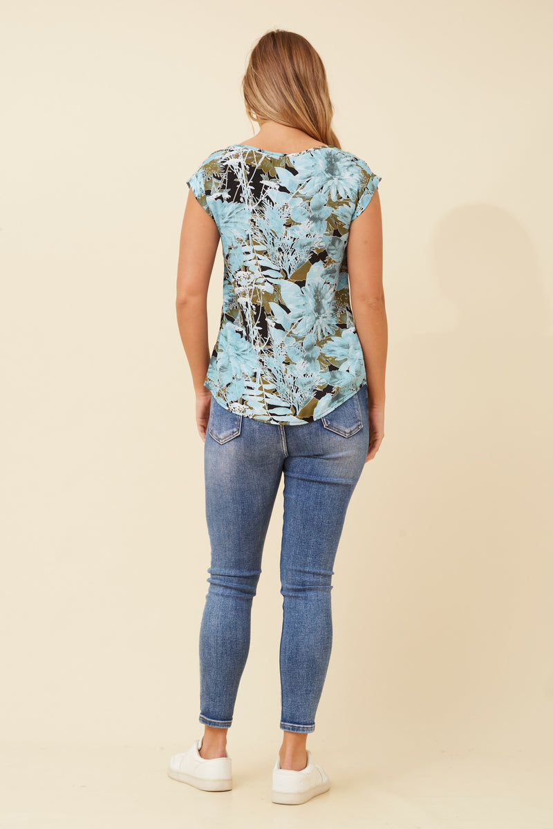 Caroline Morgan Tropical Print Shell Top