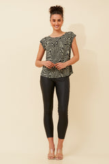 Caroline Morgan Marble Print Shell Top