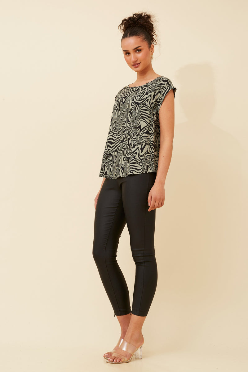 Caroline Morgan Marble Print Shell Top