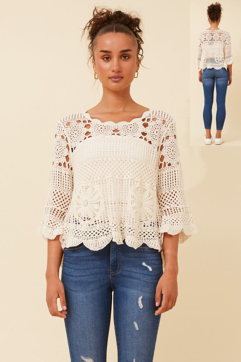 Caroline Morgan Crochet Top