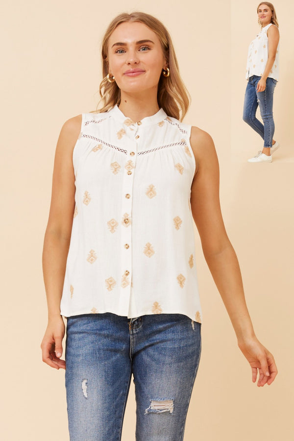 Caroline Morgan Embroidery Pattern Top