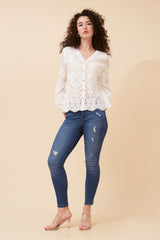 Caroline Morgan Embroidered Top