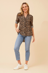 Caroline Morgan Animal Print Blouse